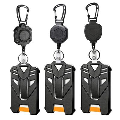 New Badge Holder Carabiner Keychain Tactical ID Holder Retractable Reel Mountaineering Buckle Multiple Tools Accessories