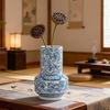 Blue and White Porcelain Straight Body Vase - Chinese Style Ceramic Ornament