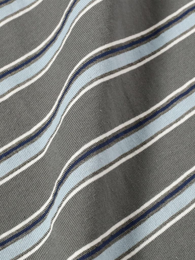 BEAMS TEE Loose Striped Gray Large 11041379639 S/S T-Shirt Men's