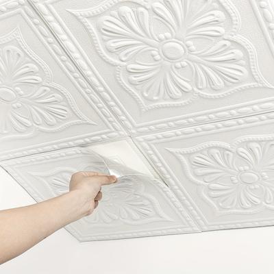 20 sztuk Pogrubione Naklejki Samoprzylepne 3D z Europejskimi Rzeźbami Kwiatowymi, 0,2 cala grubości, Łatwe do Czyszczenia, Dowolne Cięcie