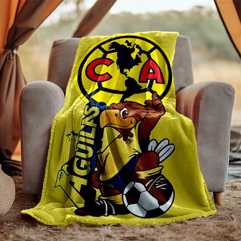 Club Amrica Flannel Blanket Soft Warm All-Season Throw, Design for Camping, Car Travel, Hiking Sofa, Bed, Office Perfect Gift for Parties