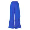 Women's Plus Size Solid Color Straight Leg Work Pants Pocket Elastic High Waist Casual Pants