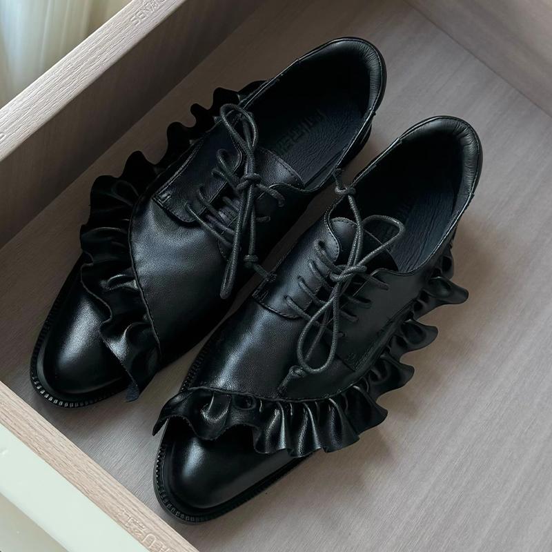 Fashion Spring Classic Women Shoes Lace Up Mid Heels Shoes Pointed Toe Chunky Pumps Designer Summer 2025 New Dress Mujer De Zapatillas