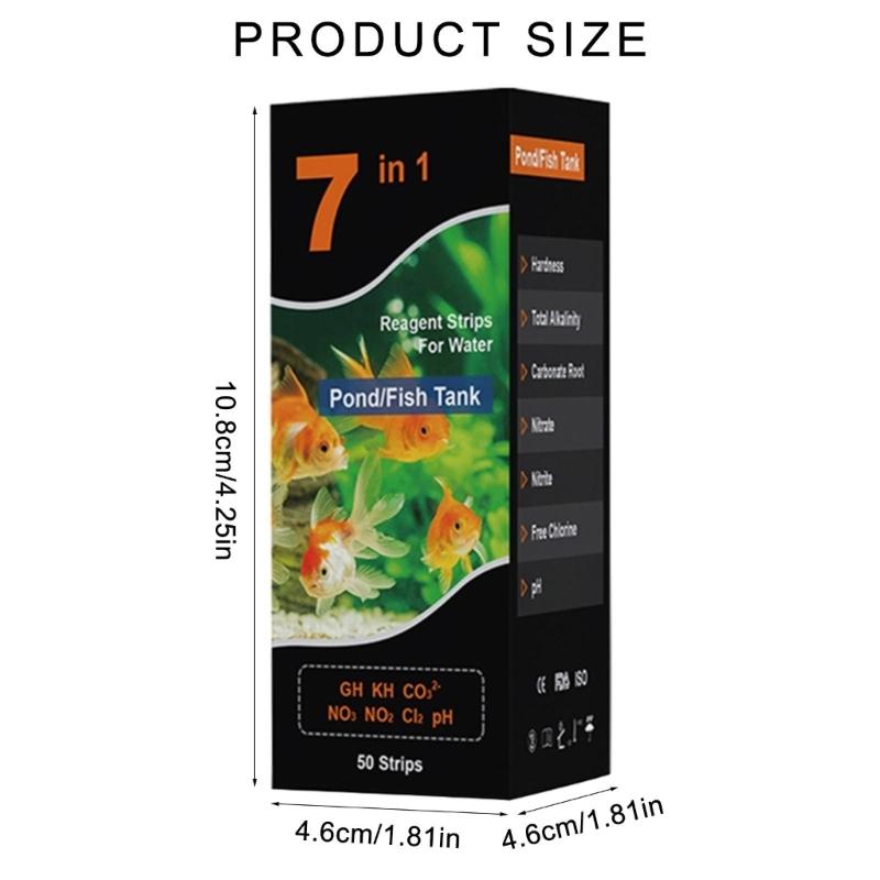 50/100PCS 7 in 1 Aquarium Test Strips Fish Tank Test Set Aquarium Water Test
