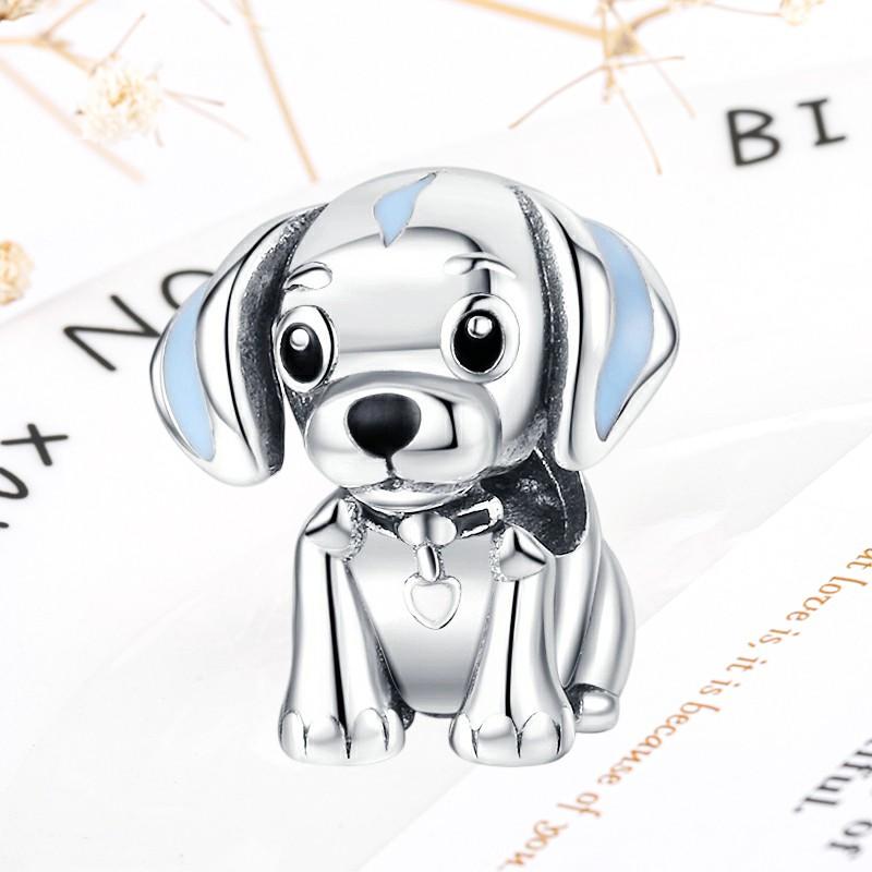 DIY Sparkling Paw Print Charm Beads for Pet Cat Dog Bracelets Jewelry Gifts Accessories