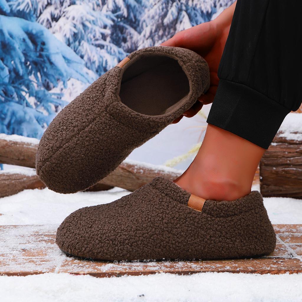 New Men Winter Slippers High Quality Soft Plush Warm Slippers for Women Non-Slip Indoor Home Footwear Comfortable Couples Shoes