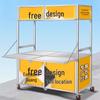 Foldable Stainless Steel Snack Cart with Advertising Lightbox