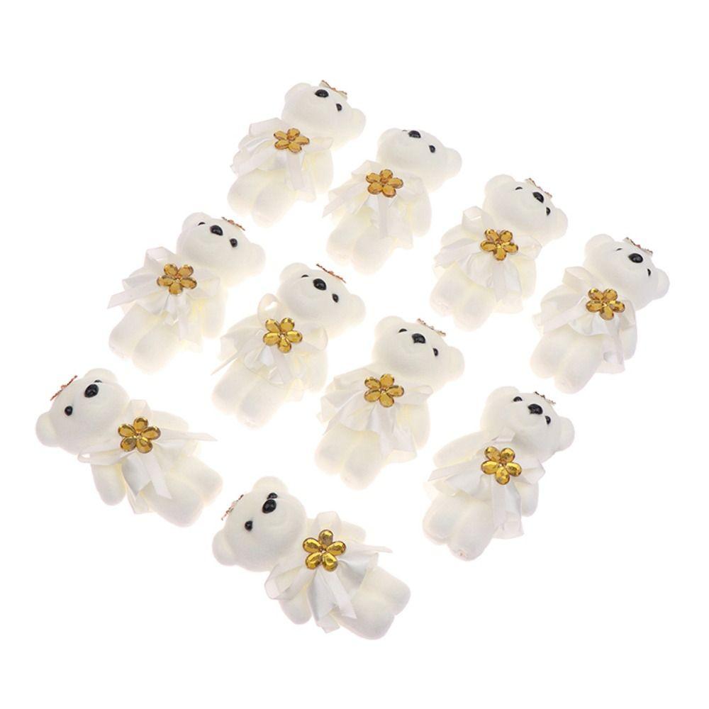 10pcs/set Plush Animal Bear Plush Foam Toys Foam Bear Cartoon Bouquet Doll  Graduation Gifts
