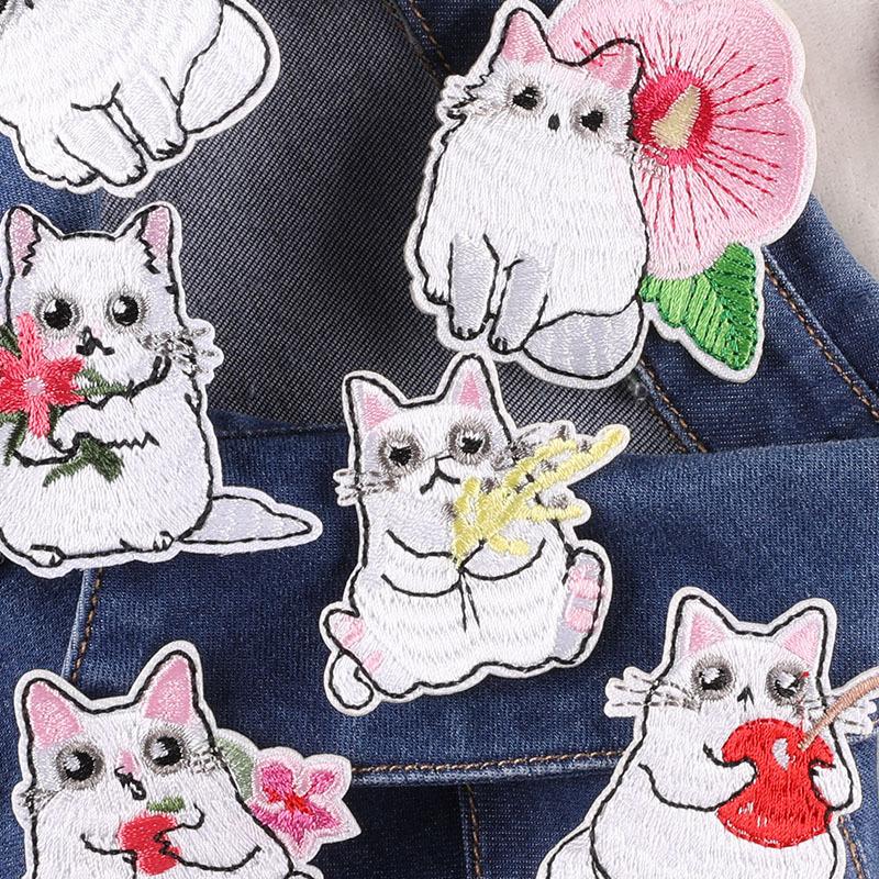 Embroidery Animal Patch Sticker Cat Combination Clothing Accessories Shoe Hat Bag Accessories Embroidery Cloth Sticker