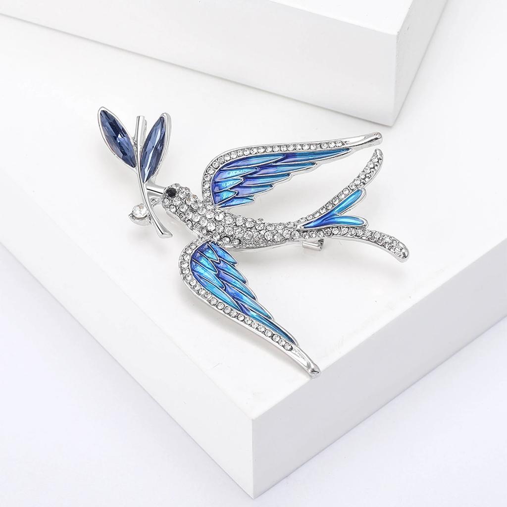 Strass Ukrainische Friedenstaube Broschen für Frauen Unisex Tier Vogel Anstecknadeln Event Lustig Luxus Geschenke Neues Jahr Freunde Dekoration