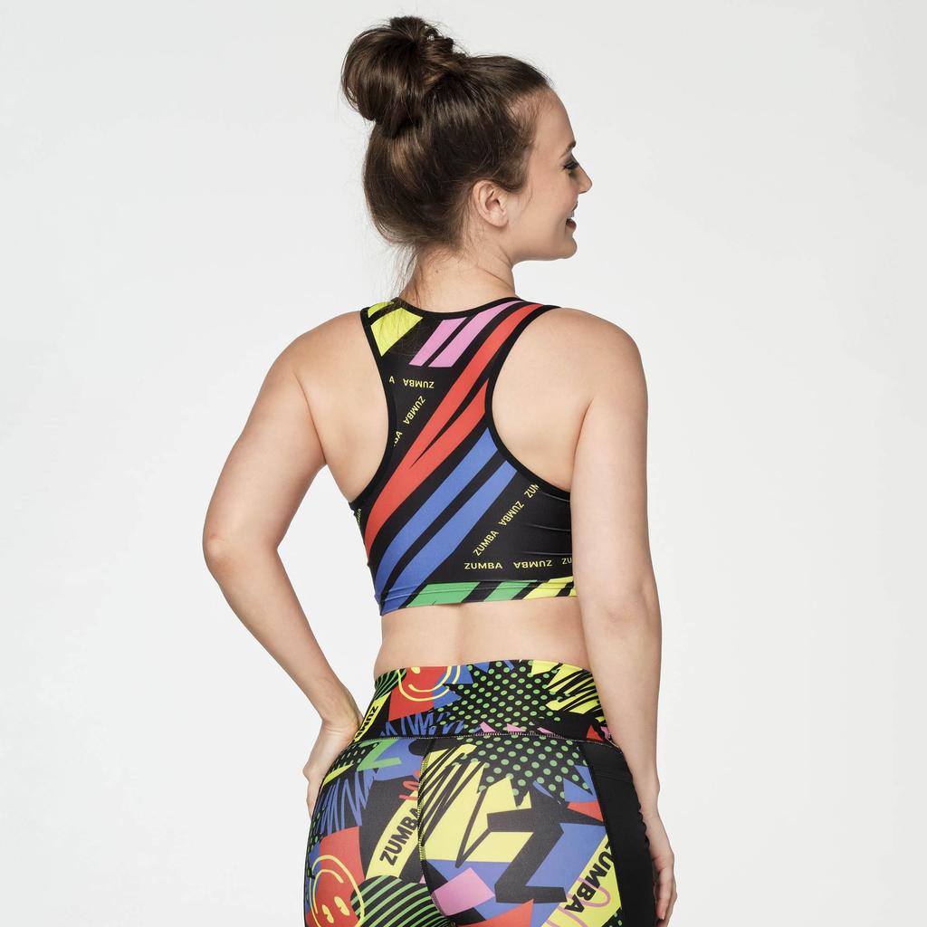 Zumba Wear Sports Size Z1T000330 Bra, Lace-Up, M, Black,