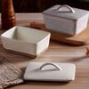 Anti-odor Butter Dish Rectangular Cheese Storage Box Simple Vintage Ceramic Butter Box  Bread