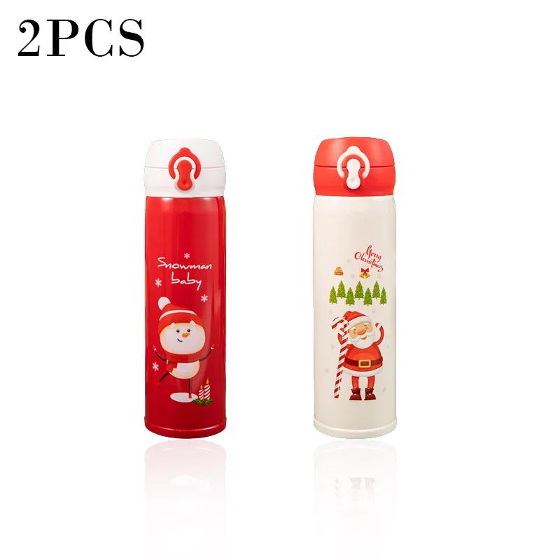 500ml Christmas Thermos Cup Stainless Steel Vacuum Water Bottle with Lid Elk Santa Thermos Cup Christmas Gift Christmas