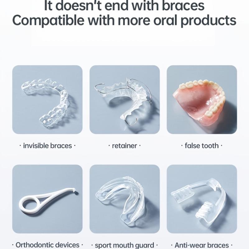 Portable USB Rechargeable Soundwave Technology Cleaner - Denture & Braces, Retainers, Invisible Braces, Toothbrush Heads & Jewelry