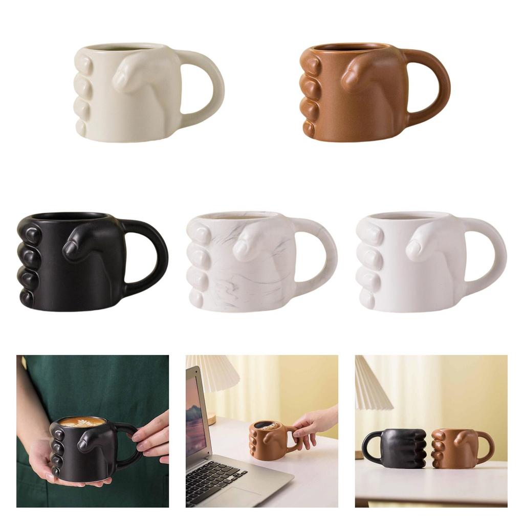 Fist Shaped Coffee Mug Ceramic 300ml Coffee Lover Gift Modern for Home Office for Men and Women Water Drinking Mug Milk Mug