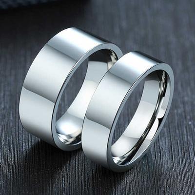 Anillos de Acero Inoxidable de 3/4/6/8 mm de Ancho Alto Pulido Nueva Moda Clásico y Generoso Para Joyería Regalo de Hombres y Mujeres