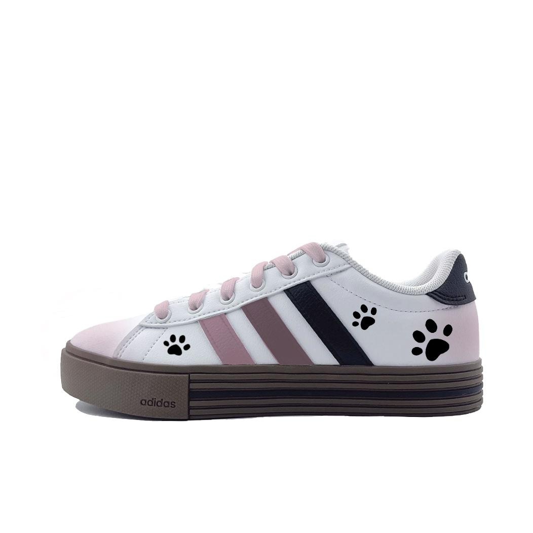 

Adidas Daily 4.0 Footprint Keepsakes Abrasion Resistant Low top Skateboard Shoes Unisex Black Pink JR0077(Tea641-) 42