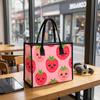 Cute Strawberry Pattern Women Tote Bag Casual Portable Large Capacity Daily Shopping Handbag