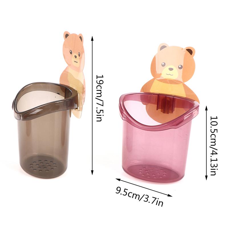 Home Bathroom Toothbrush Holder Wall Mount Suction Cup Toothpaste Storage Rack