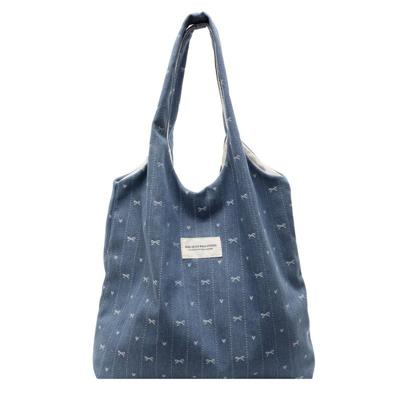 Large Capacity Denim Bag Women's New Summer Versatile Shoulder Bag Casual Class Commuter Tote Bag