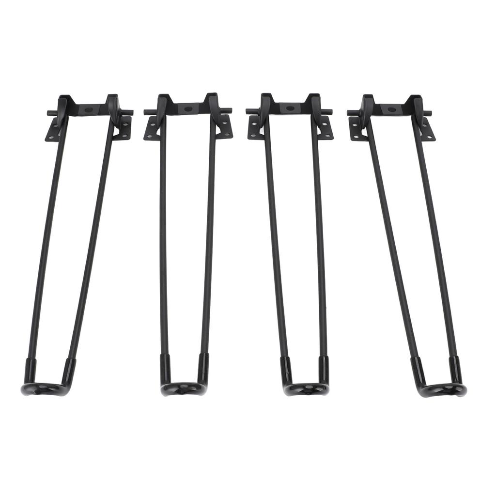 Bordsben U-form Svart Moderna Minimalistiska Metallmöbelben för Fällbart Soffbord Camping
