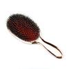 1pc Gold Silver Boar Bristle Paddle Hair Brush Oval Anti Static Scalp Massage Comb for Women Salon Daily Detangle Styling Tool