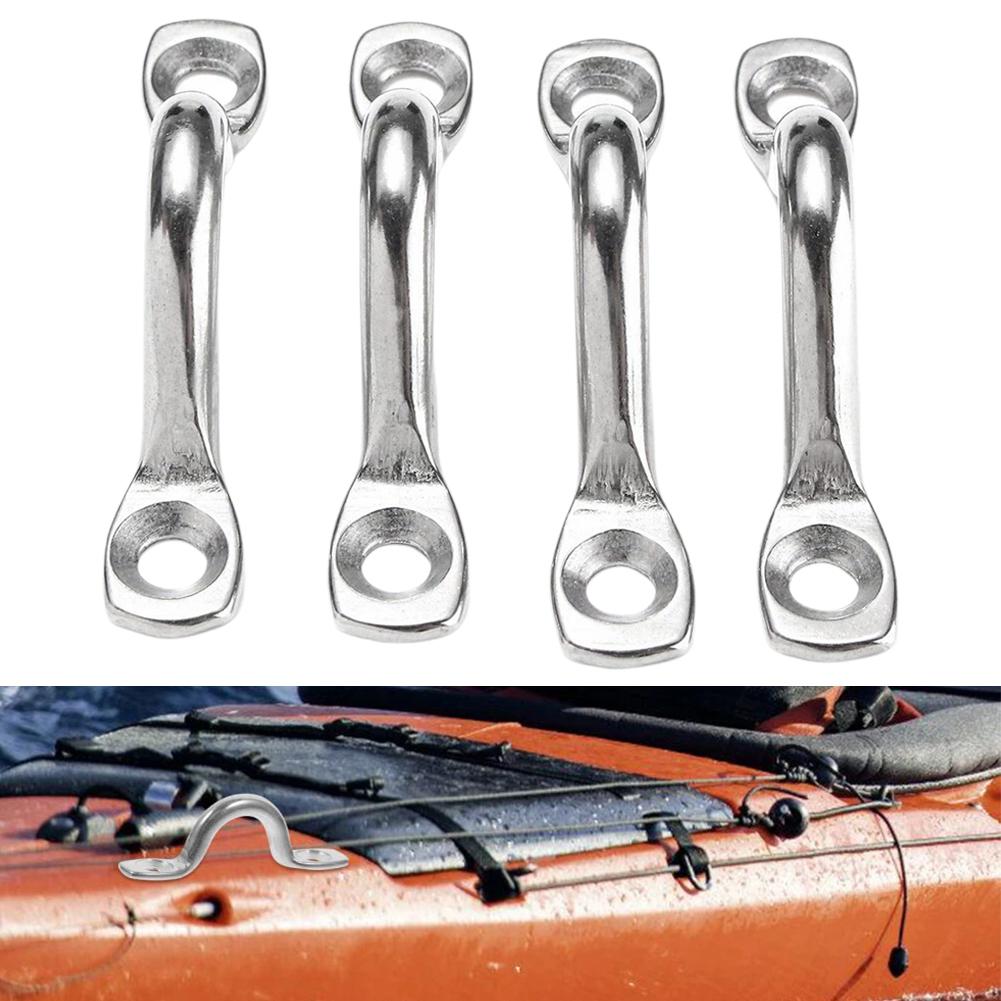 4pcs Handle 5mm Stainless Steel Wire Eye Strap Boat Canopy Tie Engines Hook Marine Accessories Down W0n2