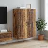 Wall Mounted Cabinet in Reclaimed Wood Style 66 x 34.5 x 90 cm Engineered Wood