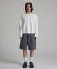 Noming Chino One-Pleat Pocket Wide Bermuda Shorts - Charcoal