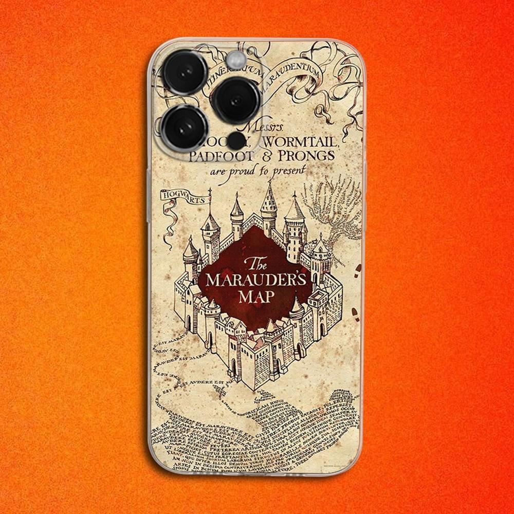 Ticket The M-Marauders Map Phone Case For iPhone 16,15,14,13,12,11 Plus,Pro,Max,XR,XS,X,Plus,SE,Mini Transparent Soft Cover