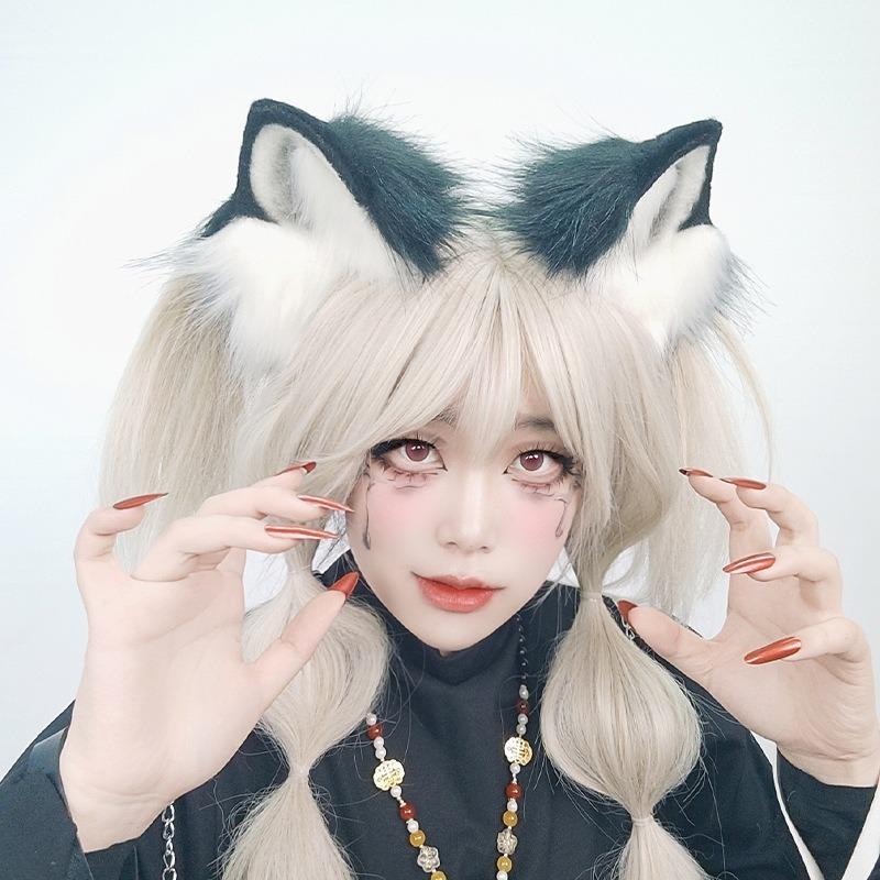 Handgefertigtes Tierohren-Stirnband Katzenfrau Loli-Ohren Cos Fuchs-Ohren Kopfschmuck süß kc Katzenohren Stirnband