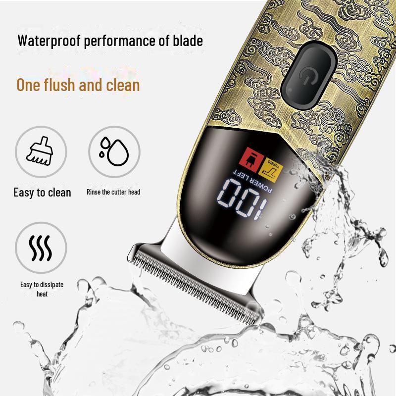 Men's Mini Electric Hair Clipper with Digital Display for Salon-Quality Shaving and Trimming