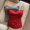 Women's One-Shoulder Strap Camisole with Built-in Bra Tank Top