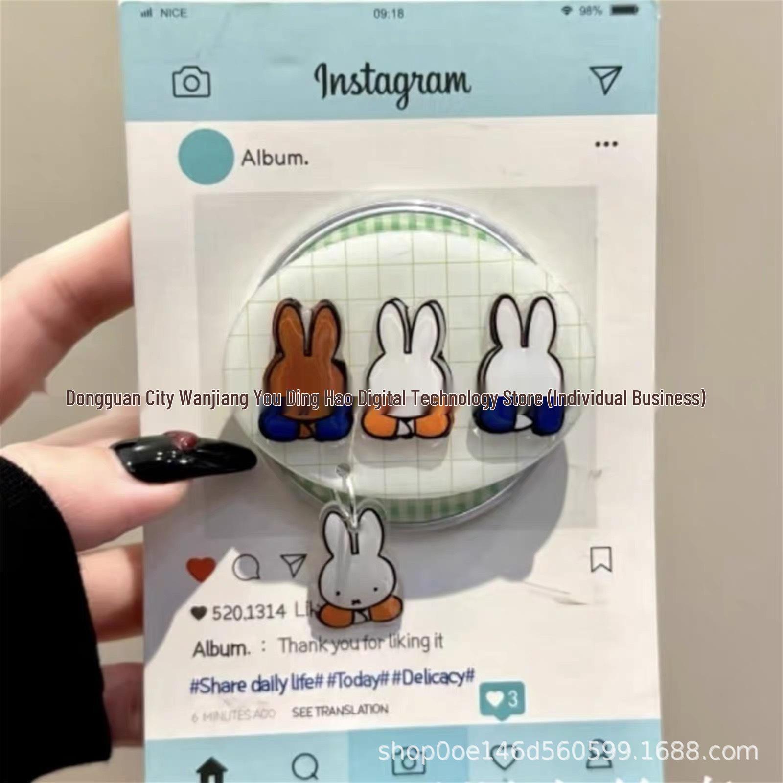 Cute Cartoon Bear & Rabbit MagSafe-Compatible Stand with Strong Magnetic Grip & Retractable Airbag Design