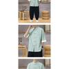Men's Lightweight Mandarin Collar Printed Shirt Summer Chinese Style Oriental Design Casual Cultural Wear