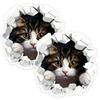 2 Pieces 12x12cm Realistic 3D Effect Peeking Cat Car Bumper Window Sticker for Truck