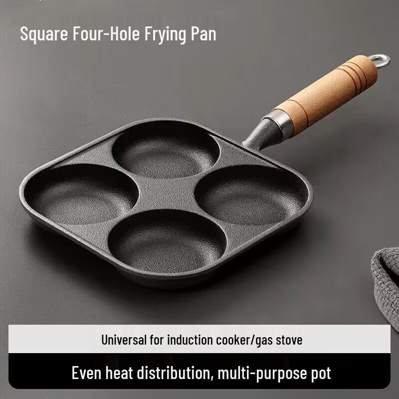 Deep Cast Iron Non-Stick Egg Burger and Dumpling Pan