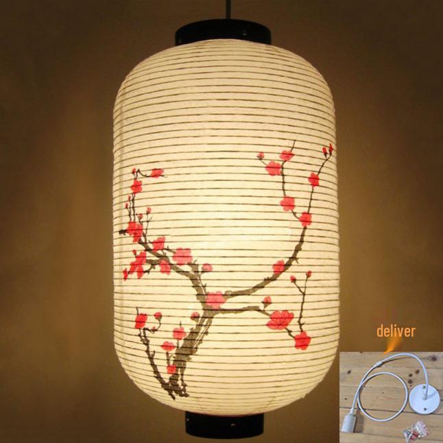 Japanese Plum Blossom Paper Lantern: Mid-Autumn Chochin Style Sushi Restaurant Decor