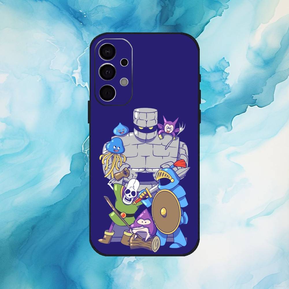 D-Dragon Q-Quest Slime Phone Case For Samsung S25,S24,S21,S22,S23,S30,Ultra,S20,Plus,Fe,Lite,Note,10,9,5G Black Cover