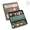 2/4/6Pcs Christmas Fork And Spoon Set,Stainless Steel Creative Tableware,Coffee Tea Dessert Forks And Spoons Gift Set