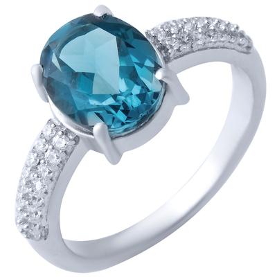 Srebrny pierścionek z niebieskim topazem London 2,642 ct (1917206) 3,22 gr. 925 próbek