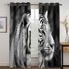 3D Digital Print Cheap Custom Animal Lion Tiger Two Thin Window Curtains for Living Room Bedroom Decor 2 Pieces
