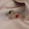High-end Exquisite Fashion Love Cherry Brooch High-end Sense Women's Suit Pin Temperament Clothes Corsage Accessories