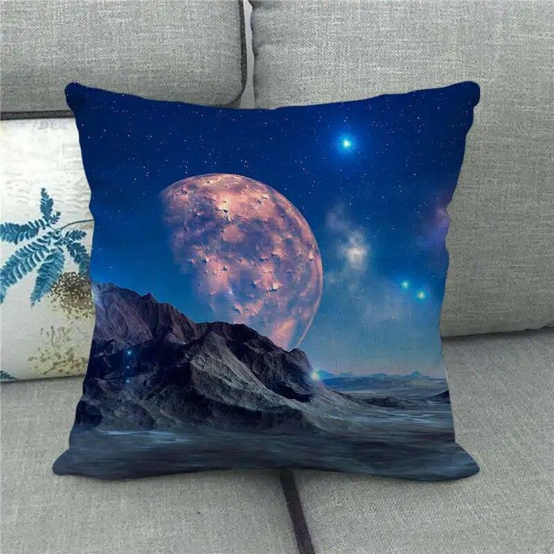 Exquisite Cosmic Pillowcase Colorful Planet  Perfect Gift Bedroom Living Room Sofa Boys  Square