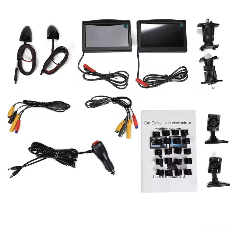 720P Night Vision Camera Blind Spot Waterproof Accessories 5 Inch HD Mirror Monitor Car Digital Side View System