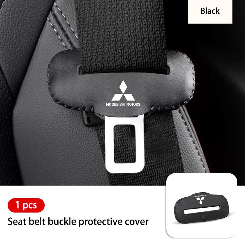 

For Mitsubishi Car Seat Belt Buckle Plug Leather Protective Cover Outlander Lancer Eclipse Mirage Xpander Attrage