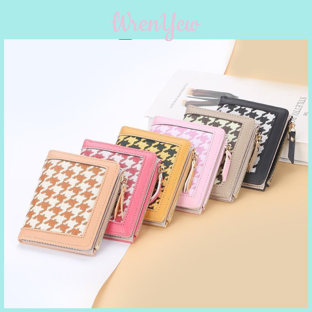 Simple Thousand Bird Pattern Women Casual Square Short Wallet For Daily Use