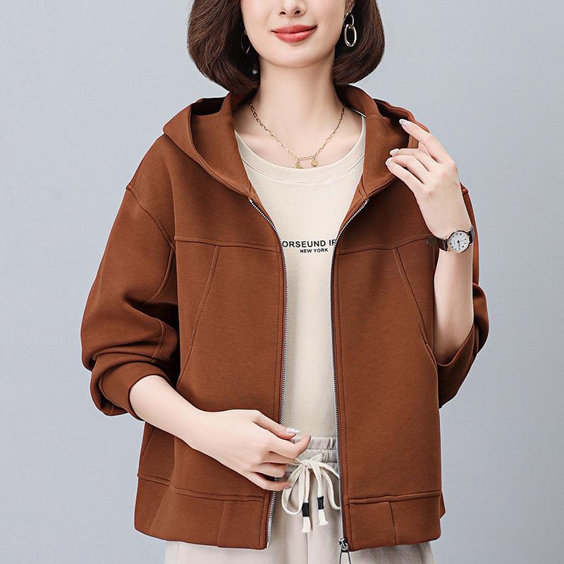 

Стильный женский кардиган с капюшоном большого размера: Куртка свободного кроя на весну/осень 2024 L Recommended 115-130 jin