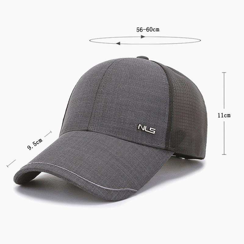 Men's Summer Baseball Cap Black Mesh Cap Breathable Sunshade Sun Cap Sun Visor Hats Fishing Hat Peak Cap
