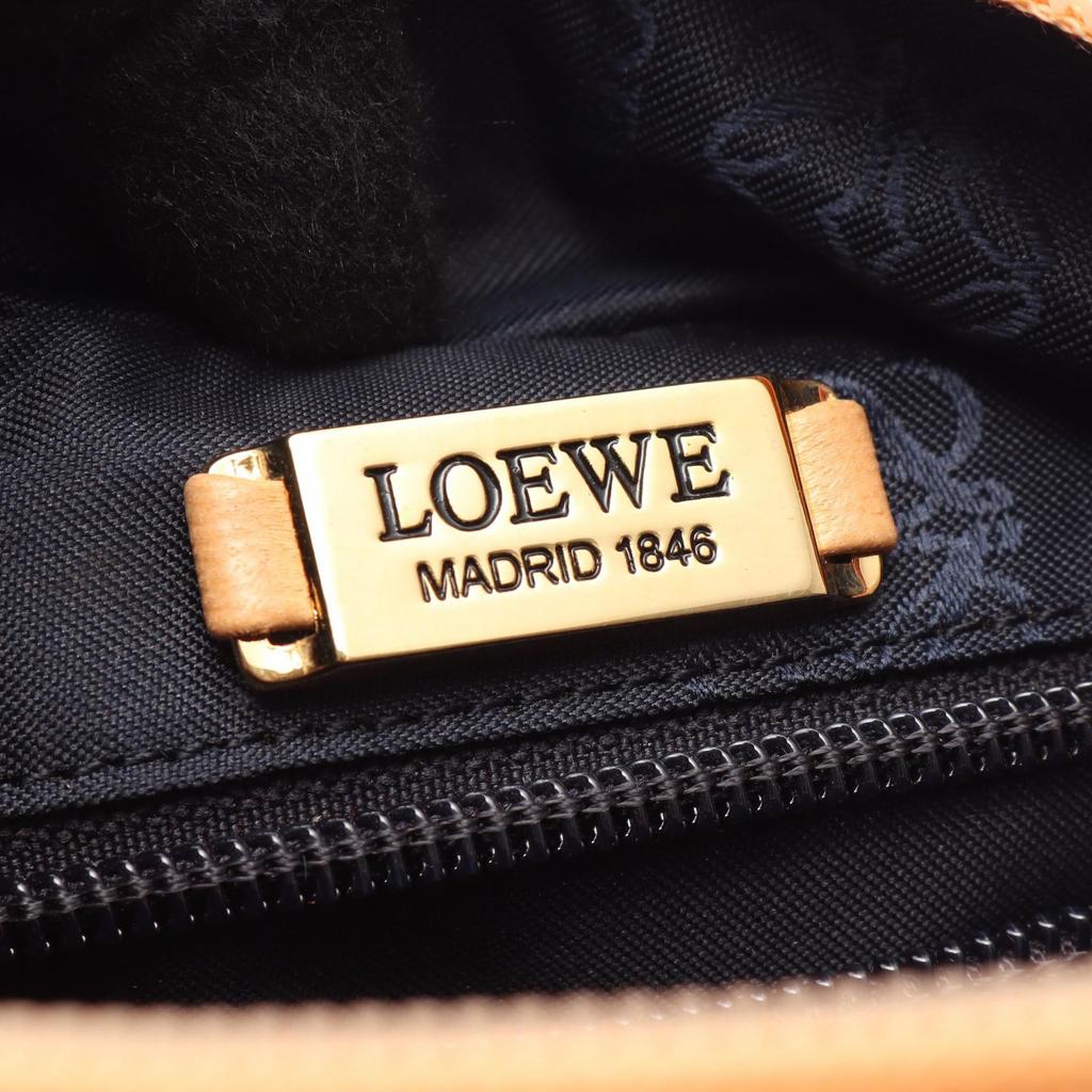Used LOEWE Anagram Mini Tote Bag Leather Orange Used Women